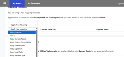 Image showing the Polling Number mapping option in bulk uploads