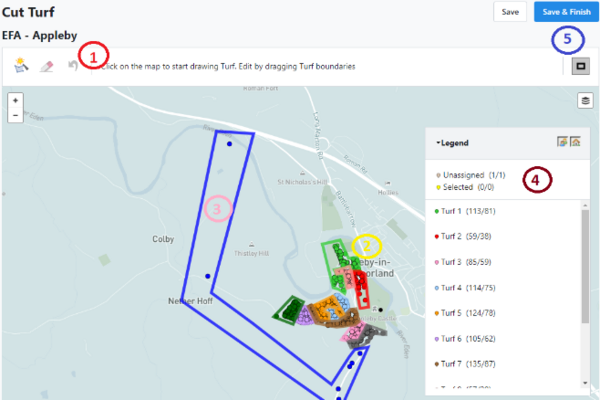 Image showing the different fields of the walk manager edit screen