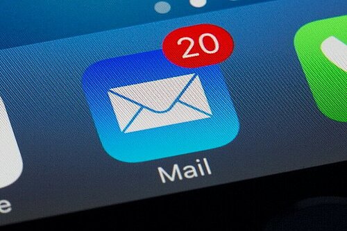 Emails on an iPhone